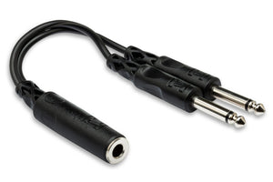 Hosa YPP-106 1/4 in TSF to Dual 1/4 in TS Y Cable